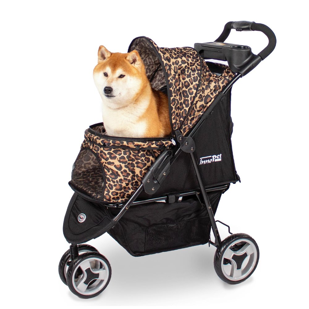 Innopet Allure Cheetah Dog & Cat Travel Stroller, Leopard Print