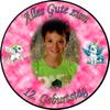 Unicorn Edible Cake Topper, Round, 14 cm, Pink view 1