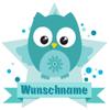 Samunshi Turquoise Owl Door Sign Wall Decal with Customizable Name, 40 x 35 cm view 1