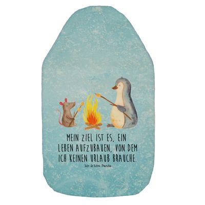 Mr. & Mrs. Panda Penguin Campfire Hot Water Bottle with Cover