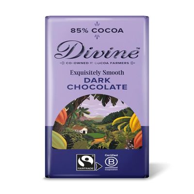 Divine 85% Dark Chocolate, 90 g Bar