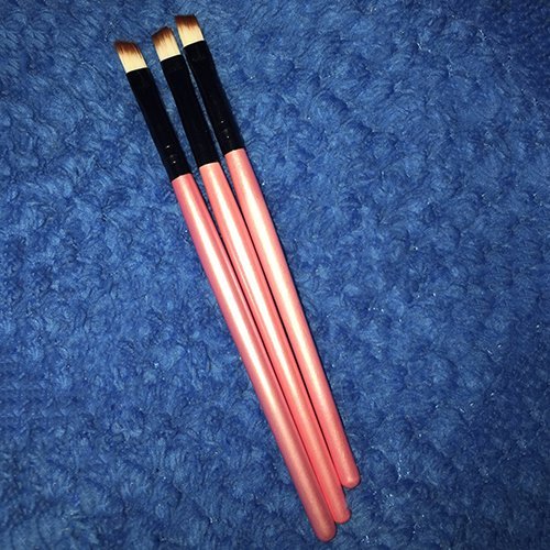 Brssel S08 Professional Makeup Brushes, Eyeliner and Angled Eyebrow Brushes, 3-Piece Set
