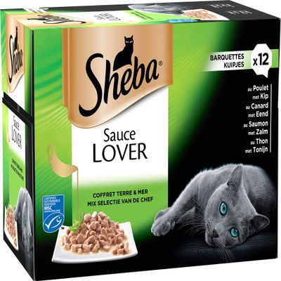 Sheba Sauce Lover Trays for Adult Cats, 72 x 85 g