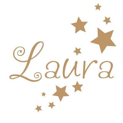 timalo Personalized Name and Stars Wall Decal for Kids, Light Brown, 20 cm, 10 Stars