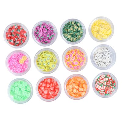 Lurrose 12-Style Fruit Slices Box for Slime and Nail Art DIY Decorations