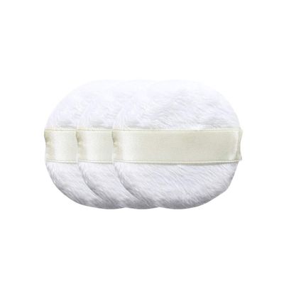 Lurrose 3-Piece Soft Plush Powder Puffs with Ribbon for Face and Body
