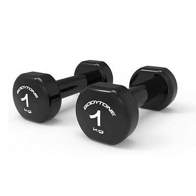Bodytone 1 kg Vinyl Dumbbells, 2 × 1 kg
