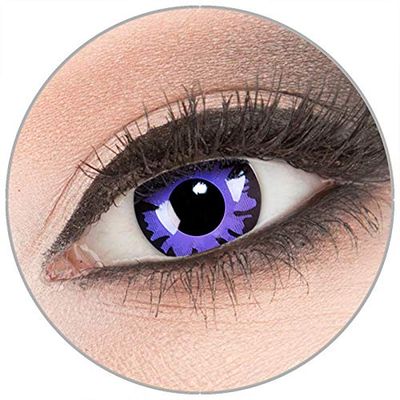 Toxic Plum Purple Colored Contact Lenses by Evil Lens, 1 Pair with Case