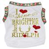 Petitebelle Dog Shirt, "I Shine Brighter Than Ridolph," White view 1