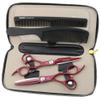 FOMALHAUT Hairdressing Scissors Set, 17.5 cm, Japanese 440C Steel, Red view 1
