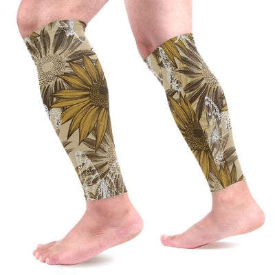 EZIOLY Sunflower Sports Compression Sleeves for Calves