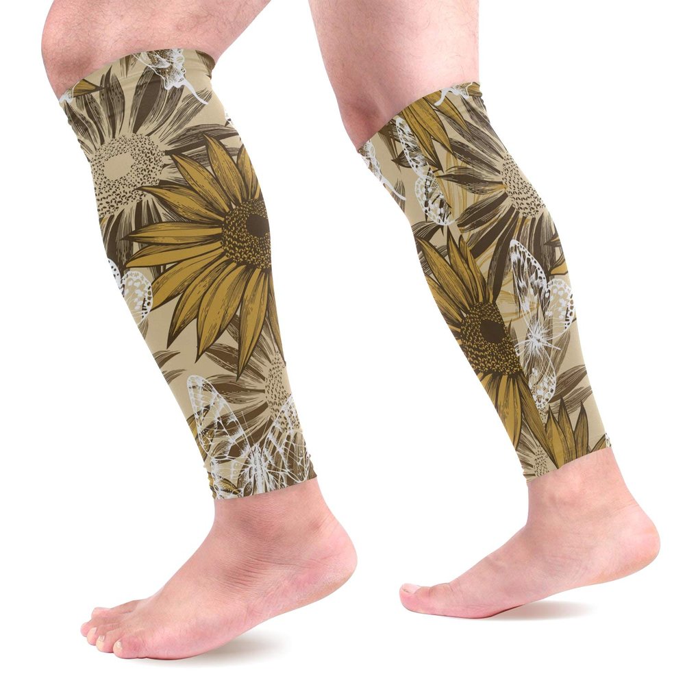 EZIOLY Sunflower Sports Compression Sleeves for Calves