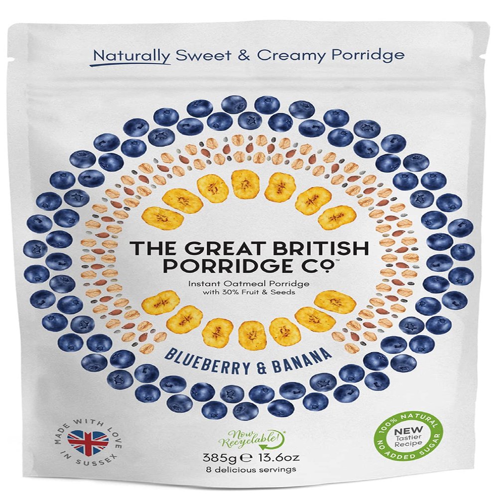 The Great British Porridge GB Blueberry and Banana Porridge, 400 g