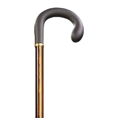 Gastrock Wooden Walking Stick with Soft-Grip Crook Handle