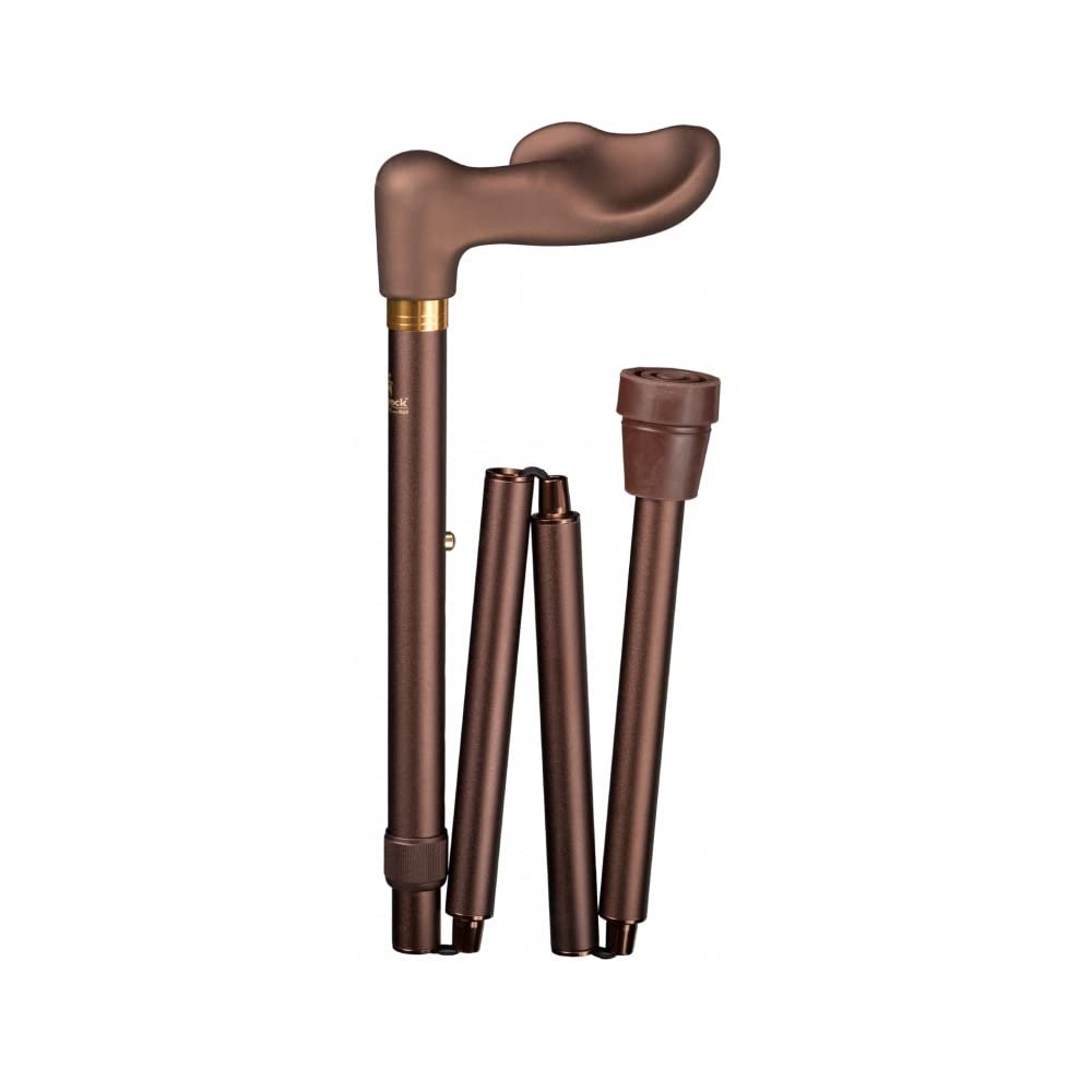 Gastrock Deluxe Fischer Folding Walking Cane, Soft Bronze, Right-Handed