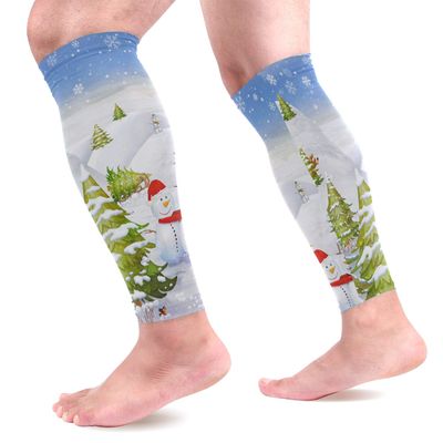 EZIOLY Snowman Winter Sports Calf Compression Sleeves
