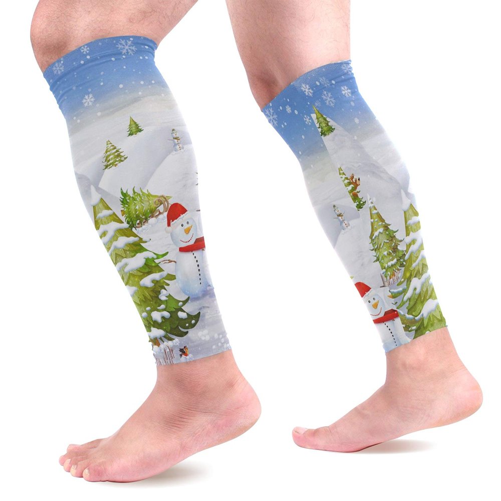 EZIOLY Snowman Winter Sports Calf Compression Sleeves