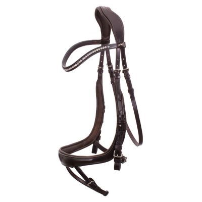 Schockemöhle Equitus Beta Anatomical Special Bridle, Size VB, Stainless Steel Hardware, Espresso