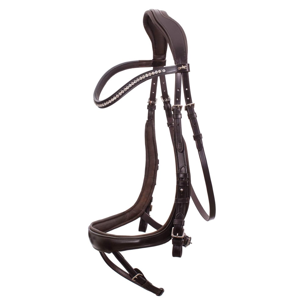 Schockemöhle Equitus Beta Anatomical Special Bridle, Size VB, Stainless Steel Hardware, Espresso