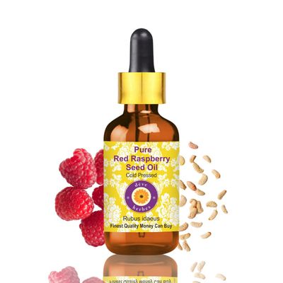 Deve Herbes Pure Red Raspberry Seed Oil (Rubus idaeus), Non-Sticky, Non-Greasy, 50 ml