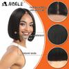 NOBLE Black Bob Wig for Women, Short Straight T-Part HD Lace Front, 150% Density, Heat-Resistant Synthetic Hair view 3