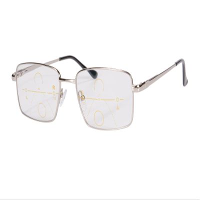 MEDOLONG Men's Anti-Blue-Light Progressive Multifocal Reading Glasses, Metal Frame, RG30