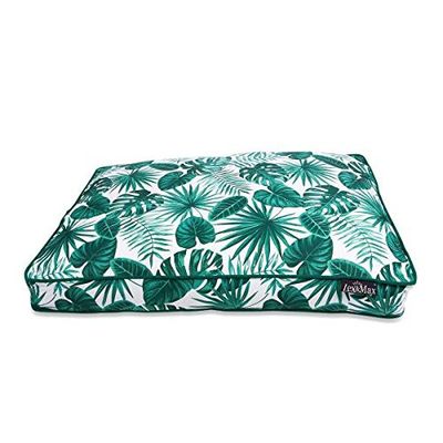 Lex & Max Box Bed Cover, Leaves, 90 x 65 cm, Dark Green