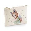 Canvas Pouch Toiletry Bag Fox Girl Fara with Green Dots, Personalized with Name view 2