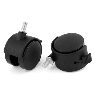 Aexit 2-Pack Replacement Black Plastic Swivel Stem Caster Wheels for Wheelchairs