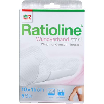 Ratioline Sterile Wound Dressings 15 x 10 cm, 5 Count