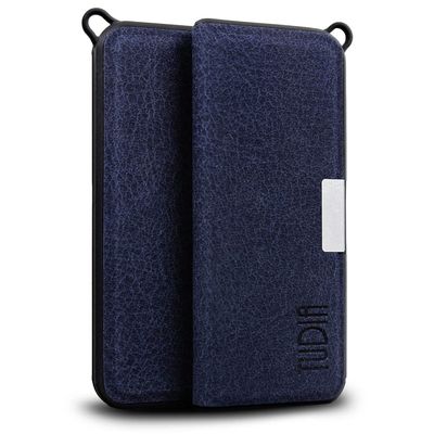 TUDIA Leather Magnetic Ultra-Slim Protective Case for KardiaMobile ECG Heart Monitor, Blue