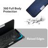 TUDIA Leather Magnetic Ultra-Slim Protective Case for KardiaMobile ECG Heart Monitor, Blue view 4
