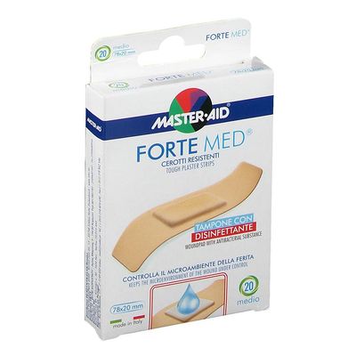Master Aid Fortemed Durable Bandages with Disinfectant Pad, 20 Pieces