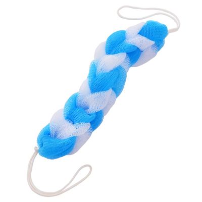 Goodplan Blue and White Mesh Bath Sponge Strap, 1 Piece