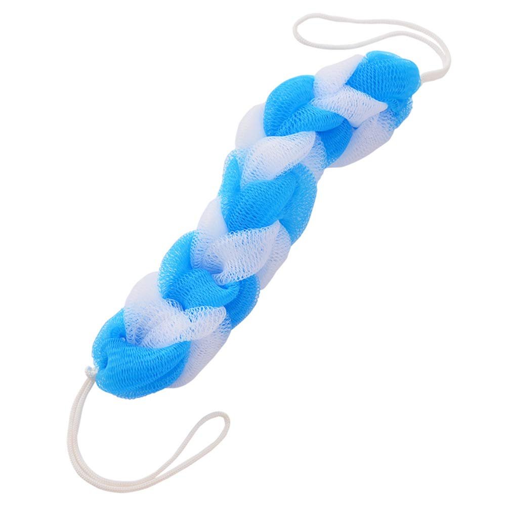 Goodplan Blue and White Mesh Bath Sponge Strap, 1 Piece