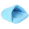 Faneli Warm Pet Sleeping Bag for Dogs and Cats, Felt, Washable, Antibacterial Winter Pet Cave, Blue (L) view 1