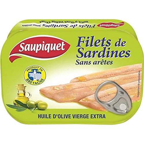 Saupiquet Sardine Fillets in Extra Virgin Olive Oil, 100 g (Pack of 5)