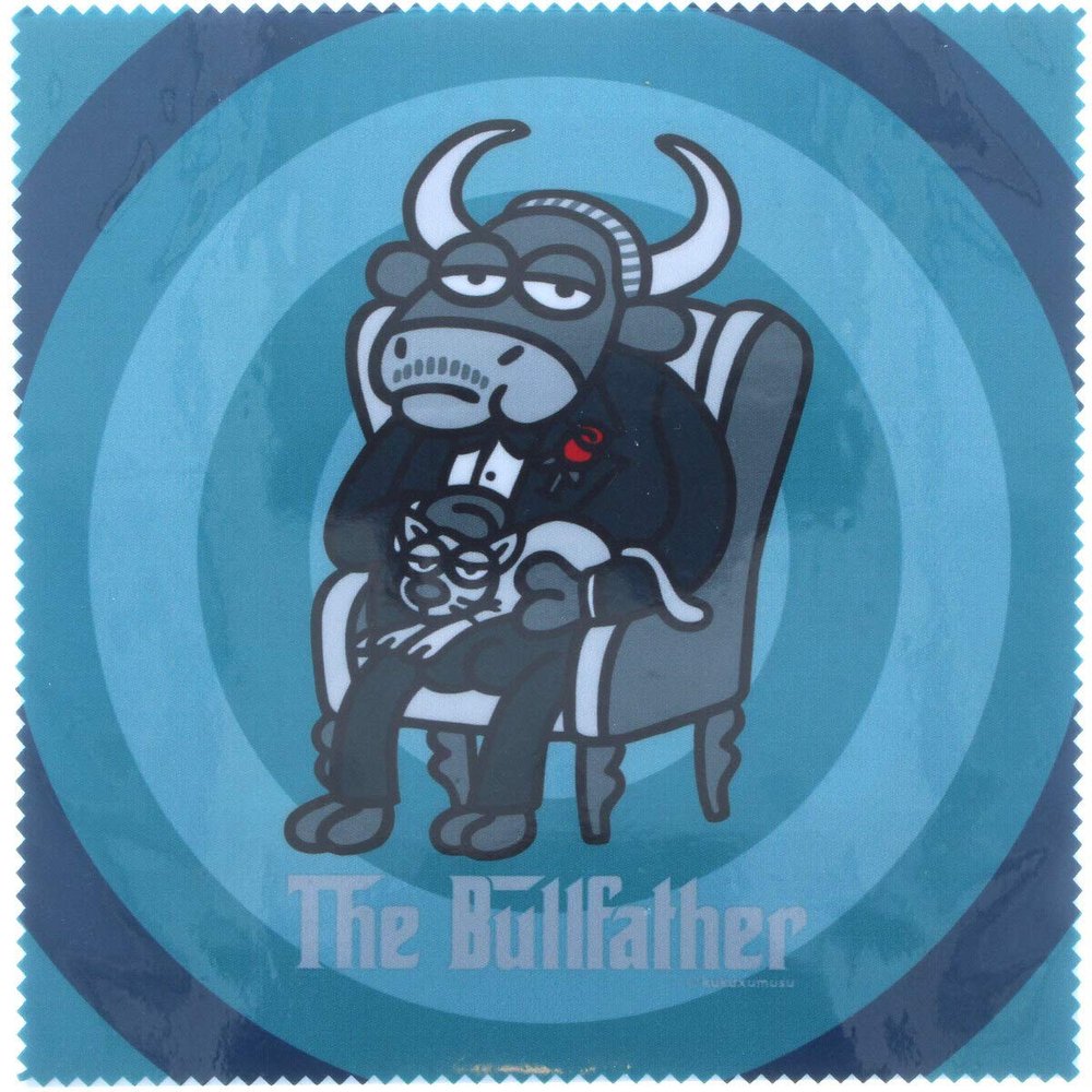 La Kelnet Microfiber Cloth - Comic The Bullfather Blue - For All Optical Surfaces, Washable, 18.5 x 18.5 cm