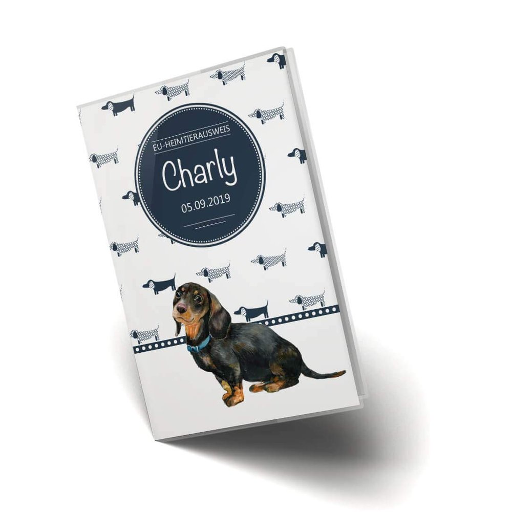 Personalized EU Pet Passport Cover for Dachshunds