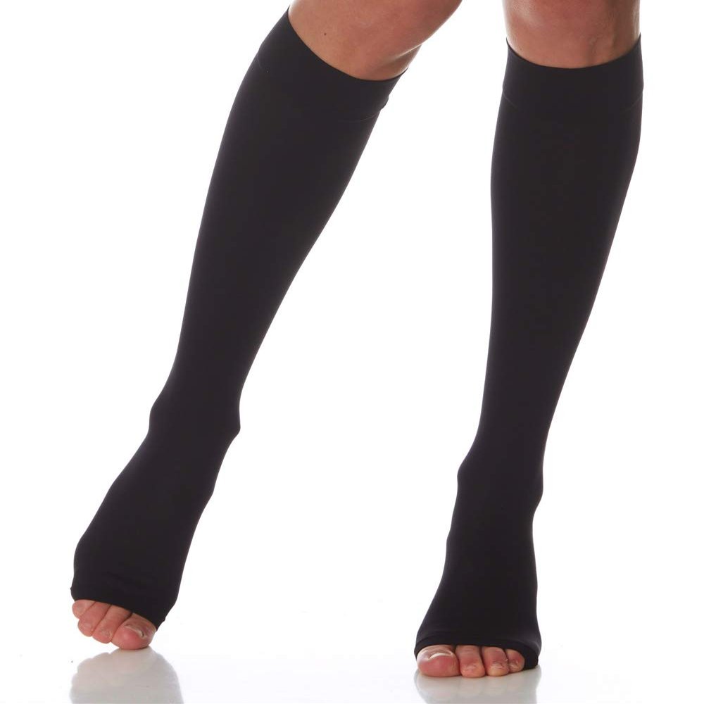 Scudotex Microfiber K2 Open-Toe Compression Stocking, Black, Size 3, 1 Piece