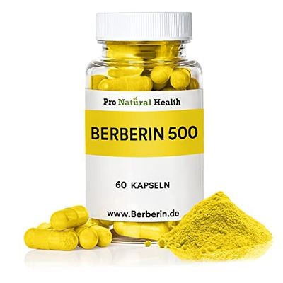 Berberine 500 mg (60 Capsules) - Made in Germany - Vegan - 97% Berberine HCl