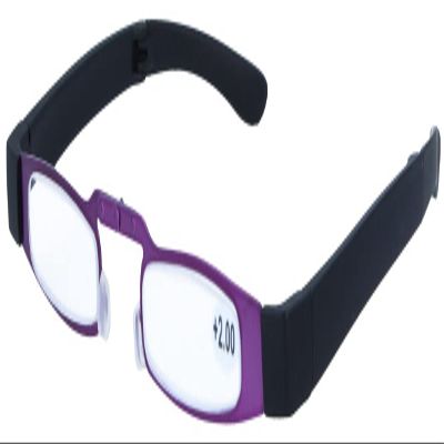 Folding Reading Glasses AMY (small), black, +2.50 dpt, purple
