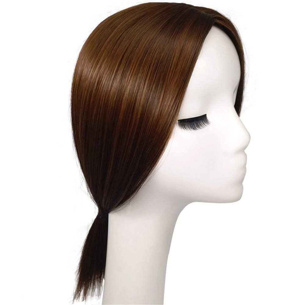 Center-Part Synthetic Hair Topper, Straight Top, 12 in, Black