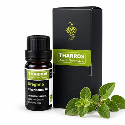 Tharros Wild Mountain Oregano Oil, 100% Essential Oregano Oil from Greece, Origanum vulgare hirtum, 10 ml
