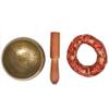 juanxian Feng Shui Handcrafted Copper Buddha Singing Bowl, Alms Bowl for Yoga and Meditation, with Mallet, W3919, 4 in view 3
