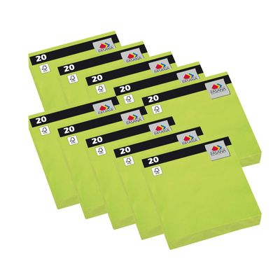Fasana 221388 Lime Green, 200 3-Ply Napkins, 33 x 33 cm, 1/4 Fold