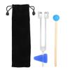 Medical Aluminum Tuning Fork, 136.1 Hz, Silver, 23 x 4 cm, with Mallet and Triangular Silicone Grip view 1
