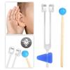 Medical Aluminum Tuning Fork, 136.1 Hz, Silver, 23 x 4 cm, with Mallet and Triangular Silicone Grip view 3