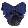 QHP Lace Hairnet Hair Clip, Fine-Mesh Net with Satin and Lace Double Bow (Navy) view 1