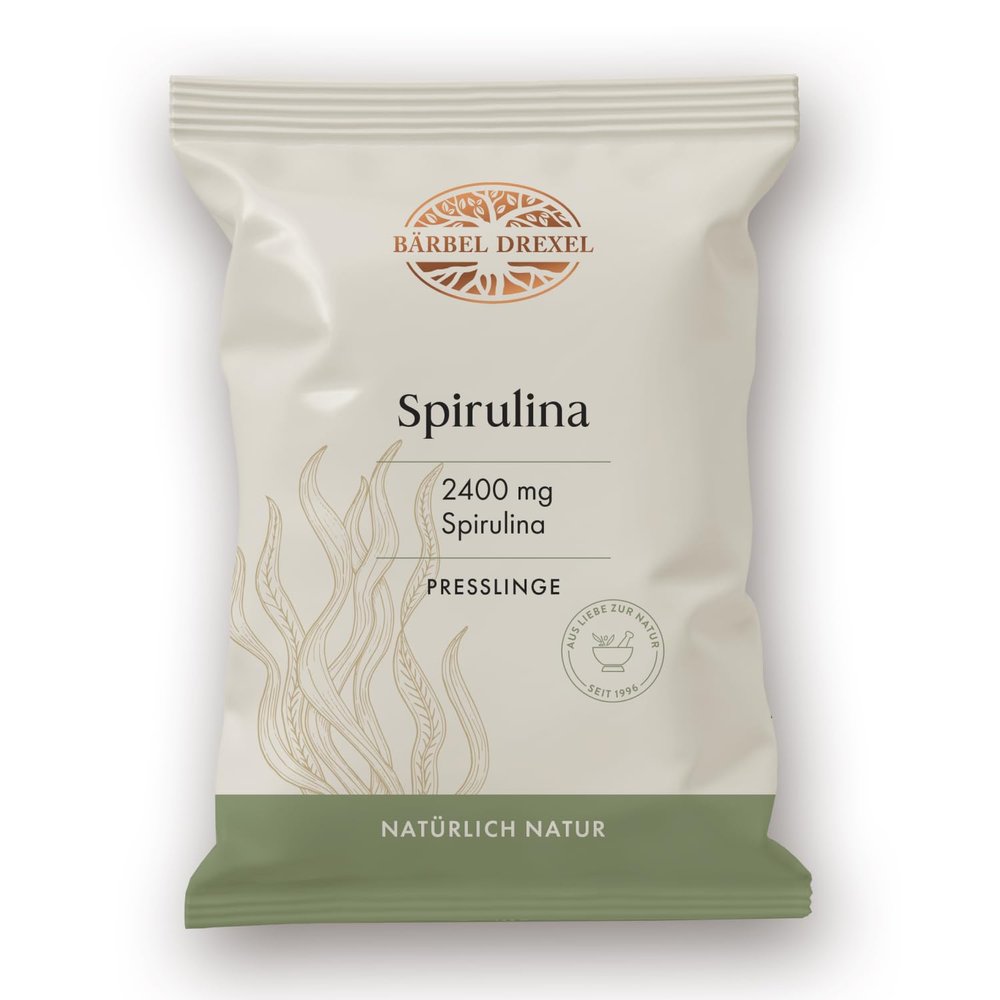 Spirulina Tablets, 650 High-Dose Tablets, No Unnecessary Additives, with Minerals, Amino Acids, Proteins, Beta-Carotene and Vitamin B12, Blue-Green Algae from California — Bärbel Drexel Nature Lab